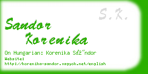 sandor korenika business card